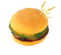 Hamburger Dog Toy Squeak - Plush Chew Toy for Puppy and Dog | Fast Food Design, Soft and Durable Pet Toy, Puppy Chew