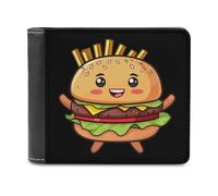 Hamburger French Fries Men's Bifold Wallet Slim Cash Card Holder Leather Purse