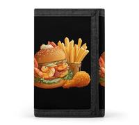 Hamburger French Fries Wallet Slim Trifold Purse Card Holder Money Pouch Organizer Wallets