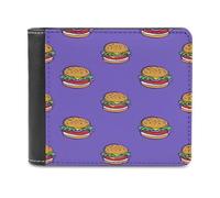 Hamburger Men's Bifold Wallet Slim Cash Card Holder Leather Purse