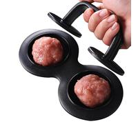 Hamburger Mold, Hamburger Maker - Double Hole Stuffed Hamburger Maker, Double Hole Sliding Press for Hamburgers, Sausages, Ring Molds