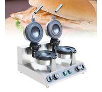 Hamburger Patty Maker,Hamburger Press,Rotating Ice Cream Burger Maker, Timer Ice Cream Burger Machine, Stainless Steel Burger Waffle Maker Machine, Adjustable Heat And Time, For Bakeries, Re
