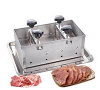 Hamburger Patty Maker, Stainless Steel Meat Press Mold with Double Screw
