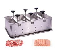 Hamburger Patty Maker, Stainless Steel Meat Press Mold with Double Screw