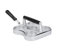 Hamburger Press - Grill Press with 5 Grills | Wooden Handle, Flat and Durable | Meat Press Plate Accessory | Ideal for Outdoor Parties, Barbecues, Outdoor Kitchens and Household Use