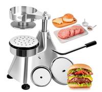 Hamburger Press, Heavy Duty Stainless Steel Patty Maker with 1200 Patty Papers for Easy Burger Forming