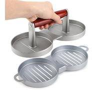 Hamburger Press Mold, Aluminum Alloy Double Burger Press, Non-Stick Double Burger Press Mold for Making Burgers Barbecue Kitchen Supplies