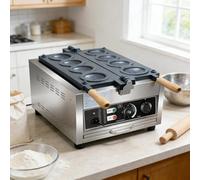 Hamburger Press Patty Maker and Ice Cream Sandwich Maker - Temperature Control 122-572°F, Double-Sided Heating, Timer 0-5 Minutes for Kitchen and Dining Use