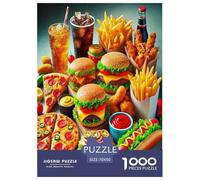 Hamburger Puzzle 1000Pc Jigsaw Adults Kids Puzzles Suitable for Home Decor Challenging Games Creative Geometric Presents 1000pcs 70x50cm/1000pcs