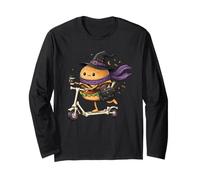 Hamburger Scooter Witch Halloween Kids Mens Womens Long Sleeve T-Shirt