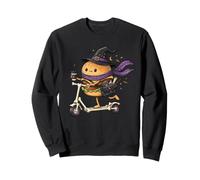Hamburger Scooter Witch Halloween Kids Mens Womens Sweatshirt