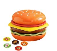 Hamburger Snack Plate Set | 6Pc Stackable Burger Sauce Dish Sets | Funny Stack Veggie Burger Dipping Bowls Set | Novelty Hamburger Seasoning Plate Dinnerware for Party & Kitchen