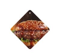 Hamburger Steak Fast Food Car Air Fresheners Cards 4 Pcs Long Lasting Car Fresheners Gifts for Men Women Auto Aromatherapy Tablets Hanging Scented Card Rearview Mirror Pendant - Lavender Scent