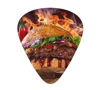 Hamburger Steak Fast Food Print Guitar Picks Personalized Novelty Guitar Plectrums For Electric Guitar Acoustic Guitar 12 Pack
