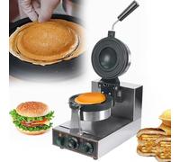 Hamburger Waffle Machine, Electric Ice Cream Burger Hamburger Maker, 1300w Non-Stick Electric Panini Press, Adjustable Temperature 50 to 300℃ Double-Sided Heating, 180° Rotatable,A
