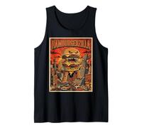 Hamburgerzilla Monster Burger City Attack Retro Art Tank Top