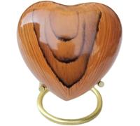 Hamd Craft Small Keepsake Urn for Human Ashes Rosewood Wood Appearance Memorial Handcrafted Mini Urn for Sharing Recycled Cast Aluminum Secure Lid with Velvet Bag & Box Decorative (American Rosewood)