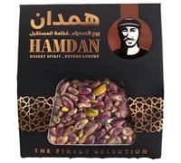 Hamdan Royal Pistachios - Shelled Raw & Salted Roasted Pistachios, Sweet Nutty Unsalted and Bold Salty Flavour, Bright Green Healthy Snack for Baking, Cooking, Salads - (340 g)