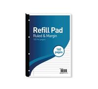 SUMMIT Lined Paper A4 Refill Pad, 160 Page, Pack of 5, White