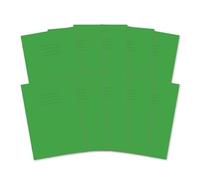 Hamelin A4 Exercise Books, 48 Pages, Light Green, Pack of 10 for School, 8 mm Ruled and Margin