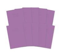 Hamelin A4 Exercise Books, 48 Pages, Purple, Pack of 10 for School, 8 mm Ruled and Margin