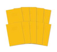 Hamelin A4 Exercise Books, 48 Pages, Yellow, Pack of 10 for School, 8 mm Ruled and Margin