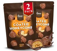 Hames Chocolates Milk Chocolate Coated Honeycomb - Crunchy Sweet Snack 80g Pack of 2 - Recyclable Packaging - Gourmet Sweets for Sharing and Present Lovers