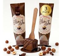 Hames Chocolates Milk Hot Chocolate Spoons Hazelnut Flavour - Chocolate Block with Wooden Stirrer for Creamy Nutty Drink Making - Pack of 3 Flow Wrapped 100% Recyclable - Warm Beverage