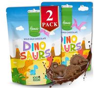 Hames Chocolates Solid Milk Chocolate Dinosaur Shapes Pouch - Fun Creamy Figures for Kids Parties and Sharing Moments - Recyclable Packaging - 100g x 2 - Children Birthday Snacks