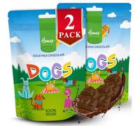 Hames Chocolates Solid Milk Chocolate Dog Shapes Pouch 2x - Fun Creamy Animal Figures for Kids Parties and Sharing Moments - Recyclable Packaging - 100g x 2 - Children Birthday Snacks
