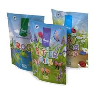 Hames Chocolates, Solid Milk Chocolate Shapes, Frogs, Butterflies and Ladybirds, 3 x 100g Pouches. Recyclable Pouch. Childrens/Party Chocolates/Gifting/Events