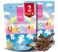 Hames Chocolates Unicorn Milk Chocolate Shapes Pouch - Creamy Solid Sweet Desserts with Playful Character Designs - Ideal for Birthday Celebrations and Party Sharing - 100g x 2 - Kids Party Favours