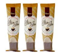 Hames Salted Caramel Flavour, Milk Hot Chocolate Spoons, Pack of 3, Chocolate Block with Wooden Stirrer, Flow Wrapped, 100% Recyclable, Gift/Sleepover. Stirrers