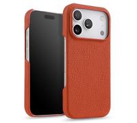 HAMEXLN Case for Iphone 17 Pro Max/17 Pro/Air/17, Genuine Leather Slim Protection Phone Cover Non-Slip Shockproof Business Case,Orange,Air