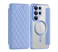 HAMEXLN Flip Case for Samsung Galaxy S26 Ultra/S26 Plus/S26, Wallet Leather Magnetic Cover Clear Back All-Round Protection Shell,Chrome,S26 Ultra