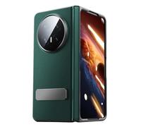 HAMEXLN Genuine Leather Cover for Honor Magic V6, Built-In Screen Protector Case Adjustable Stand Hinge Protection Anti-Fall Shell,Green,V6