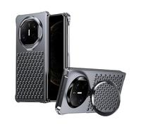 HAMEXLN Metal Case for Huawei Mate X6, Adjustable Stand Aluminum Alloy Cover Heat Vent Camera Lens Protective Shell,Grey,Mate X6