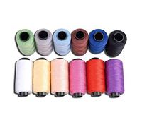 Hamhsin 12 PCS Jeans Thread Set,Sewing Thread Kit,Polyester Thread Sewing Coil 180 Yards/165m Very Thick, Great for Denim Leather,Quilt Blanket Cushion Curtain Handwork etc.