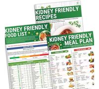 HAMIEW Set 3 Kidney Friendly Food List Chart, Kidney Disease Diet Meal Plan, Recipes Support, Hyperoxaluria, Oxalate Level, Low Sodium Potassium Phosphorus for CKD, Dialysis, Manage Hypertension