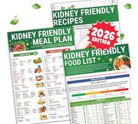 HAMIEW Set 3 Kidney Friendly Food List Chart, Kidney Disease Diet Meal Plan, Recipes Support, Hyperoxaluria, Oxalate Level, Low Sodium Potassium Phosphorus for CKD, Dialysis, Manage Hypertension
