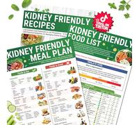 HAMIEW Set 3 Kidney Friendly Food List Chart, Kidney Disease Diet Meal Plan, Recipes Support, Hyperoxaluria, Oxalate Level, Low Sodium Potassium Phosphorus for CKD, Dialysis, Manage Hypertension