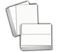 Hamilco White Cardstock Thick Paper - 5 1/2 x 8 1/2" Blank Index Flash Note & Post Cards with Envelopes - Greeting Invitations Stationery - Heavy weight 80 lb Card Stock for Printer - 100 Pack