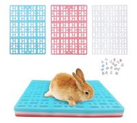 Hamiledyi 10Pieces Rabbit Feet Pad Hole Leak Water Design for Plastic Bunny Cage Mat Foot Resting Pad