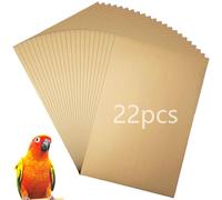 Hamiledyi 22 PCS Bird Gravel Paper Special Sea Sand Liner for Page Parrot Cage Gravel Paper Mat 17x11 Inches Disposable Cushion Pads for Bird Parakeet Budgie
