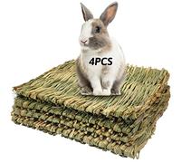 Hamiledyi Grass Mat for Rabbit Bunny Chew Toys Woven Bed Mat for Guinea Pig Chinchilla Squirrel Hamster Cat Dog and Small Animal