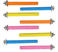 Hamiledyi Parrot Cage Perches Set,Bird Stand Sand Perch Toy Parakeet Paw Grinding Stick and Beak Colorful Cage Accessories for Conures Cockatiels Lovebirds Budgies Rest