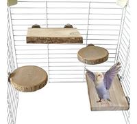 Hamiledyi Wood Bird Perch 4 Pcs Natural Bird perches Wooden Stand Platform or Budgie Conure Parrot Parakeet Cockatiel Lovebird