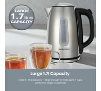 Hamilton 1.7L Stainless Steel Electric Kettle - 3000W with Overheat Protection