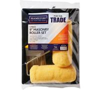 Hamilton 5 Piece 9" Masonry Brush and Roller Set with Tray
