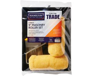 Hamilton 5 Piece 9" Masonry Brush and Roller Set with Tray